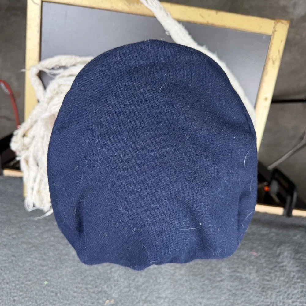 Vintage Country Gentleman Navy Wool Flat Newsboy Golf Cap Hat Made in USA Medium